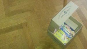La caja de huevo campero Pazo de Vilane mantiene ordenado el material escolar de los más pequeños