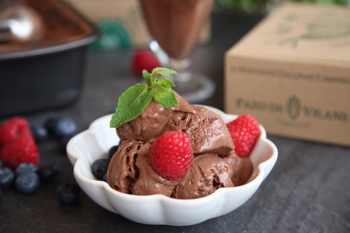 Receta de helado de chocolate