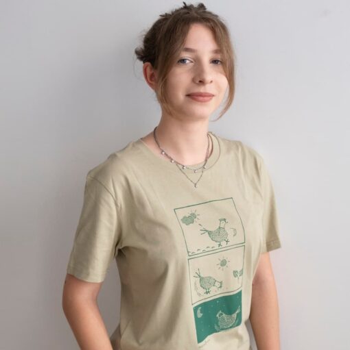 Camiseta beige verdoso