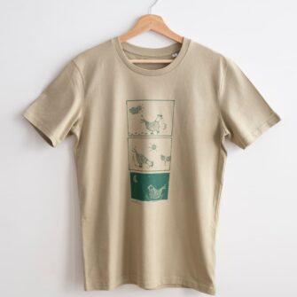 Camiseta de algodón orgánico y comercio justo beige verdoso